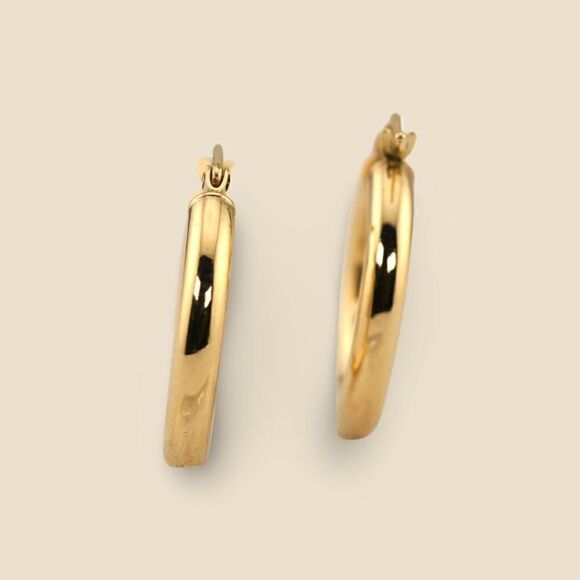 14K Real Gold Hoop Earrings | Timeless Hoop | Birthday Gift | Jewelry Essential - Picture 7 of 8